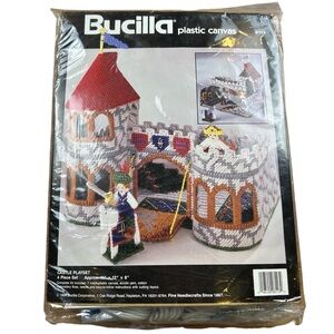 Vintage Bucilla Castle Playset Kit Plastic Canvas Needlepoint #6113 1994 NEW